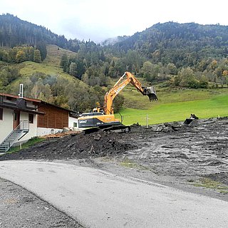 Bau der Reithalle am Feriendorf-Ponyhof